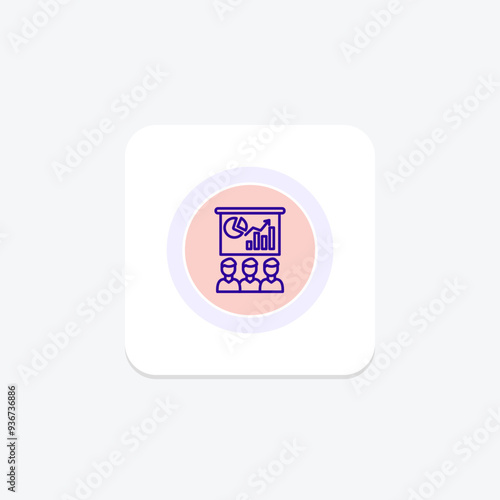 Business presentation black outcircle icon , vector, pixel perfect, illustrator file