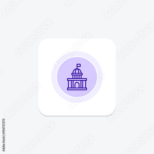 City hall circle icon , vector, pixel perfect, illustrator file