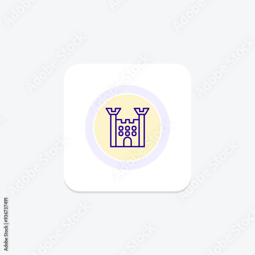 Castle circle icon , vector, pixel perfect, illustrator file