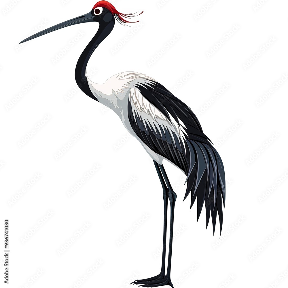 Crane Aether animal cartoon isolated whitebackground 16:9 Crane Aether animal cartoon isolated whitebackground 16:9