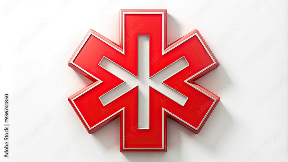 Obraz premium Stylized modern emblem featuring a bold, red