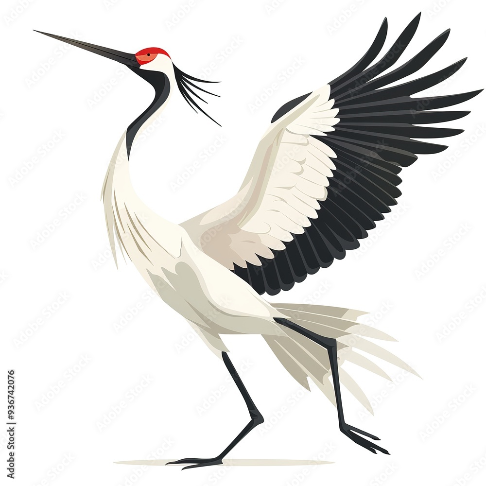 Crane Gravity element animal cartoon isolated whitebackground 16:9 Crane Gravity element animal cartoon isolated whitebackground 16:9