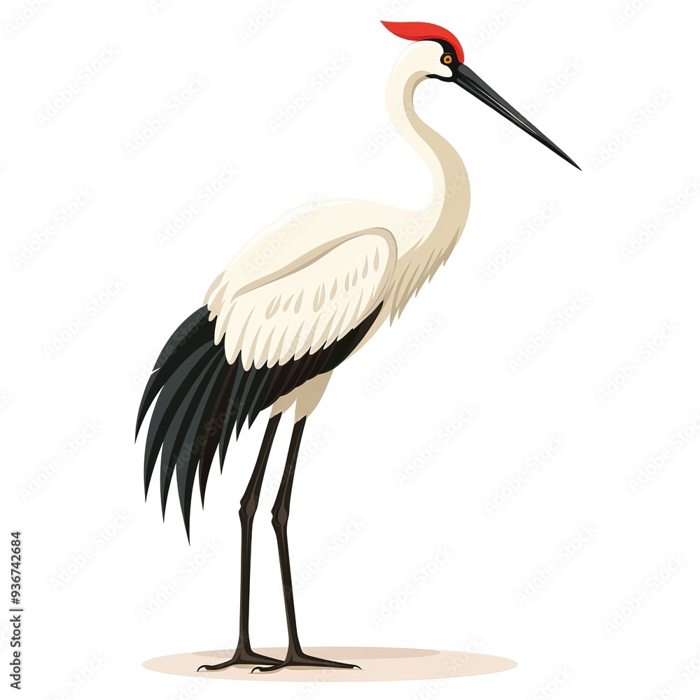 Fototapeta premium Crane Poison element animal cartoon isolated whitebackground 16:9