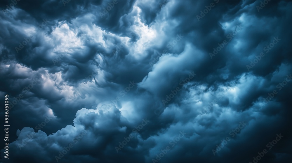 Obraz premium Majestic dark sky with billowing clouds