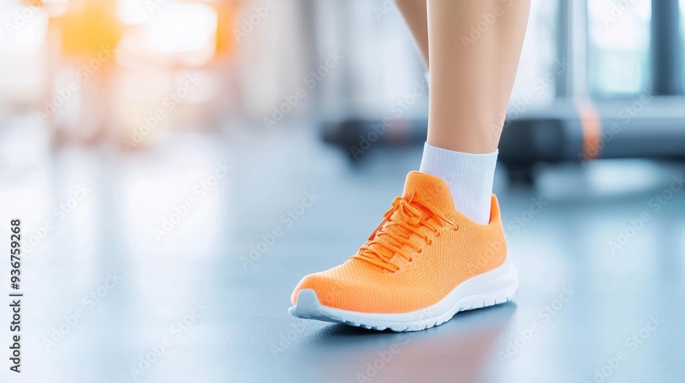 A person performing rehabilitation exercises for a sprained ankle in a gym A person performing rehabilitation exercises for a sprained ankle in a gym