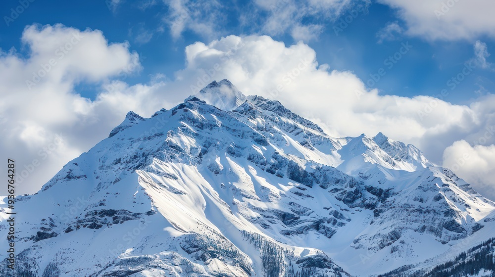 Naklejka premium Snow-capped Mountain Peak in Canada