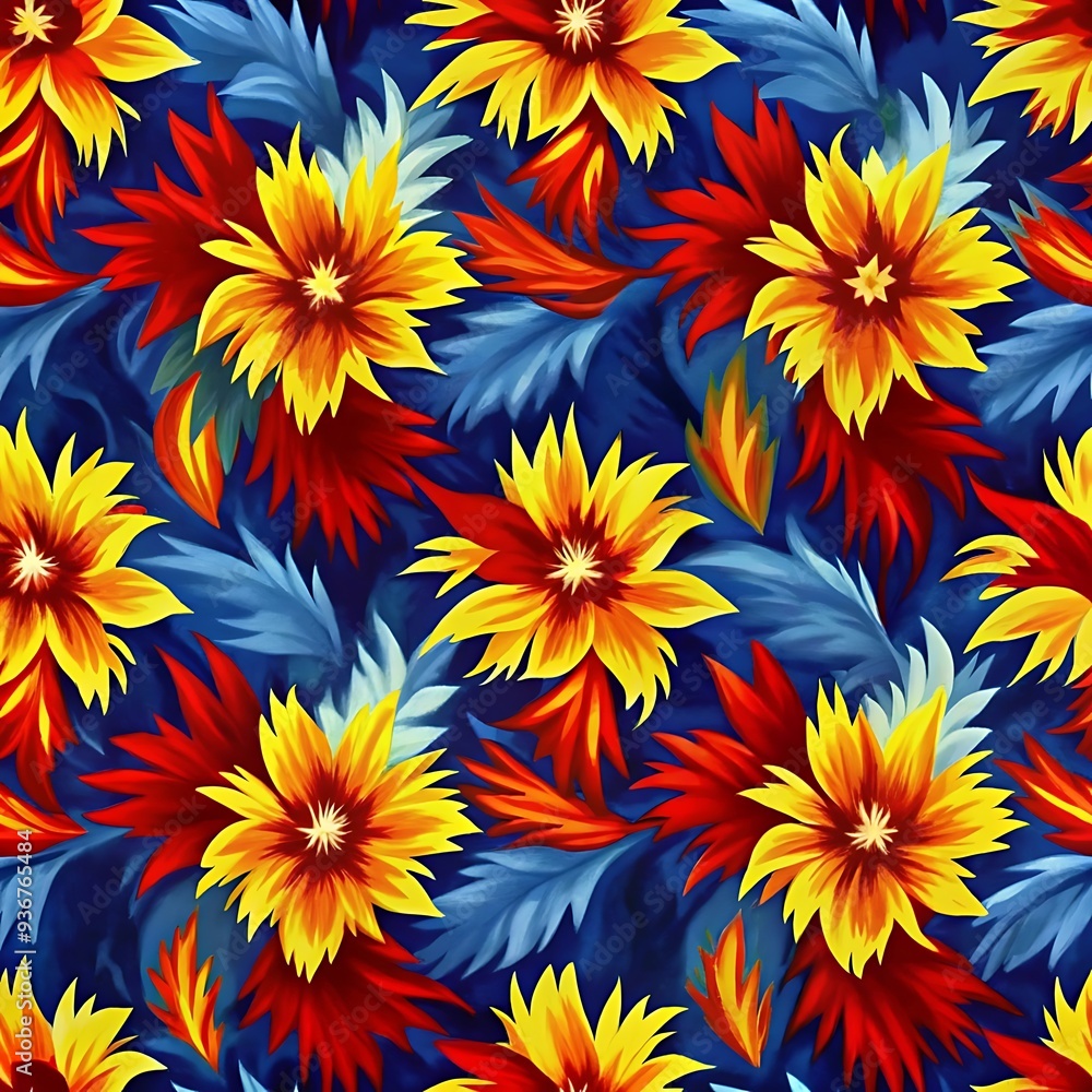 Vibrant Abstract Feather Pattern Seamless Background Vibrant Abstract Feather Pattern Seamless Background