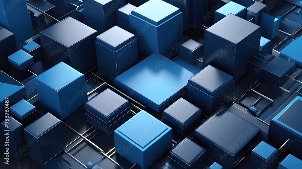abstract blue cubes abstract blue cubes