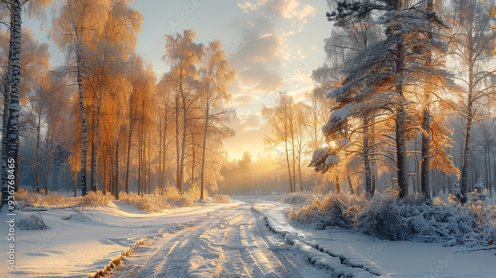 Obraz premium sunrise in the forest