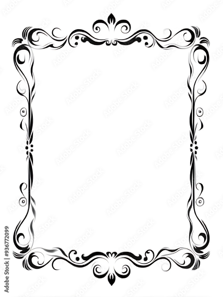 Elegant Black and White Floral Frame for Invitations Elegant Black and White Floral Frame for Invitations