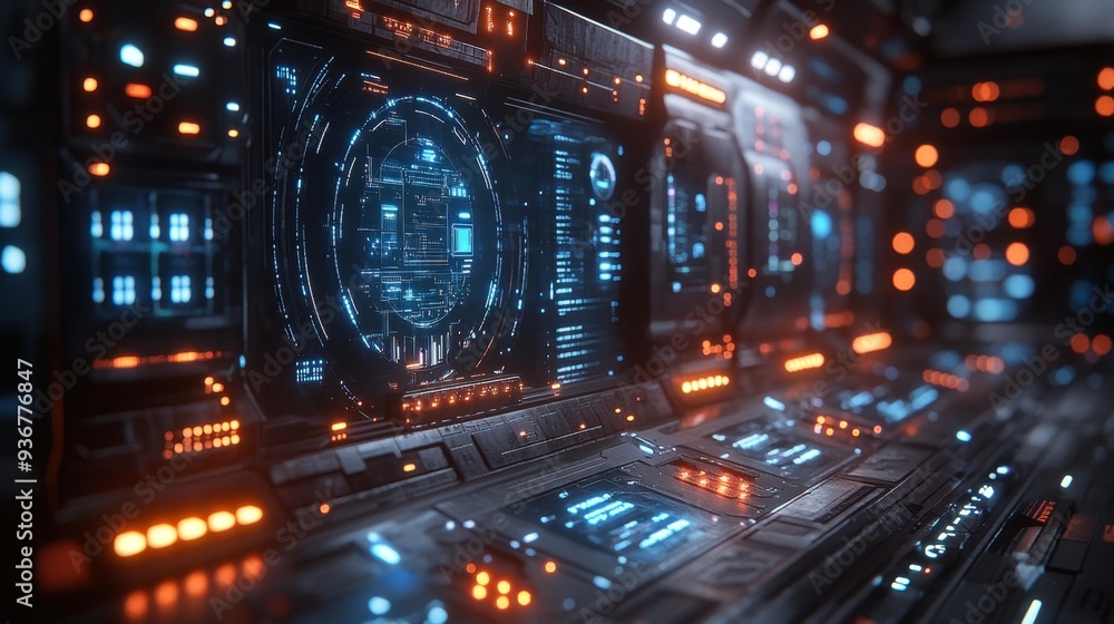 Obraz premium High-tech control panel - generative ai