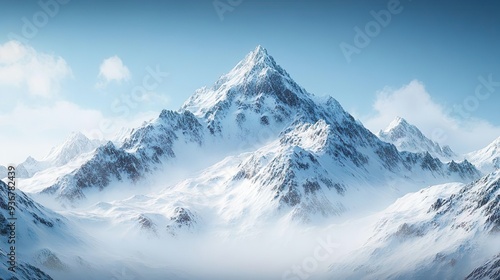 Wallpaper Mural Breathtaking snow-covered mountain peaks under a sunny sky perfect for scenic and winter-inspired wallpapers Torontodigital.ca