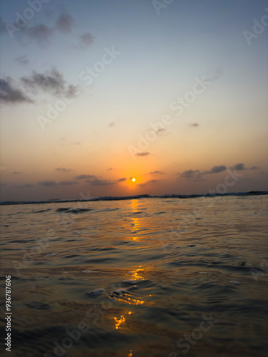 sunset in the sea
