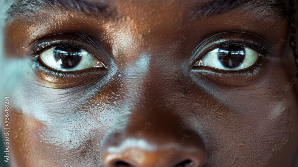 Close-up Portrait of a Young Girl with Striking Eyes Close-up Portrait of a Young Girl with Striking Eyes