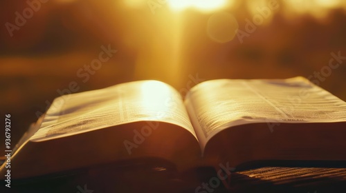 Open book on sun light