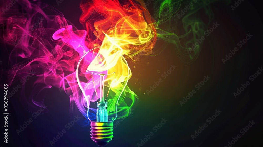 Colorful Light Bulb with Smoke Colorful Light Bulb with Smoke