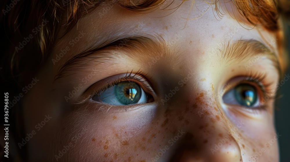 Close Up Portrait of a Boy with Freckles and Blue Eyes Close Up Portrait of a Boy with Freckles and Blue Eyes