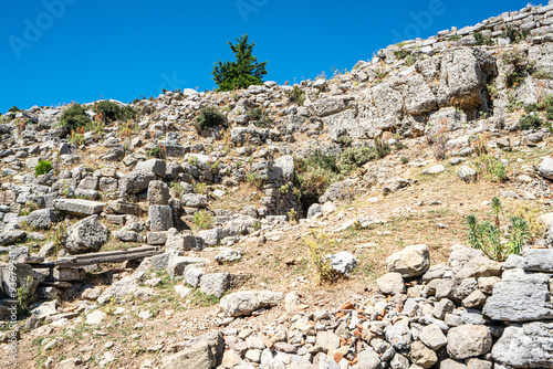 The scenic views of the Selge, which was an important city in ancient Pisidia and later in Pamphylia, on the slope of Mount Taurus, Antalya, Turkey photo