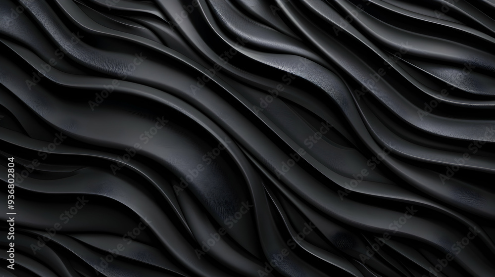 Obraz premium Black Background With Wavy Lines Styl