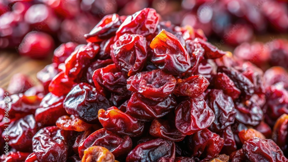 Vibrant dry cranberries in a heap on a white background, highlighting their natural sweetness and nutritional benefits as a healthy organic snack option. Vibrant dry cranberries in a heap on a white background, highlighting their natural sweetness and nutritional benefits as a healthy organic snack option.