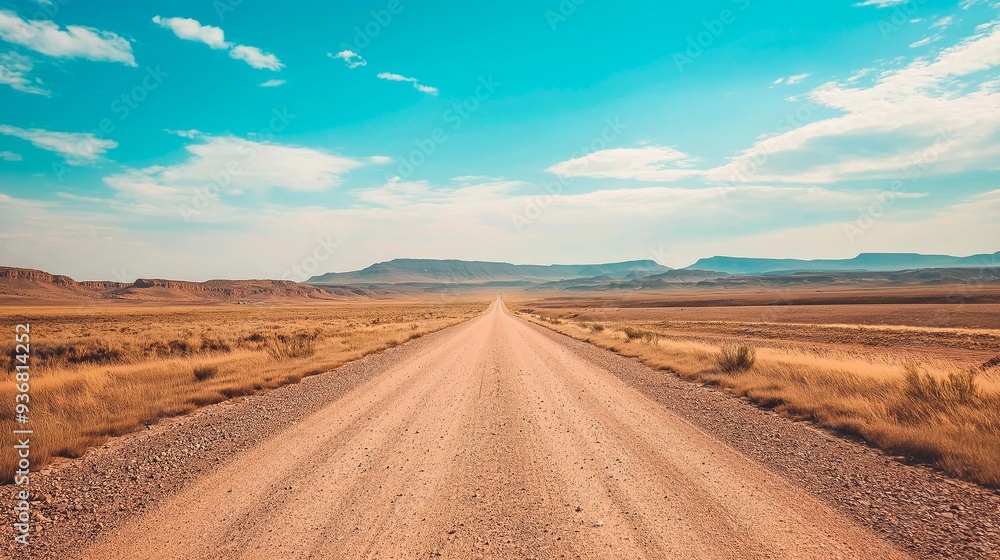Naklejka premium empty road in the desert