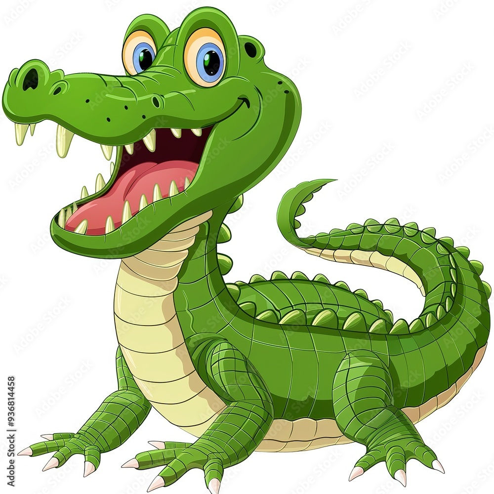 Fototapeta premium Crocodile Earth animal cartoon isolated whitebackground