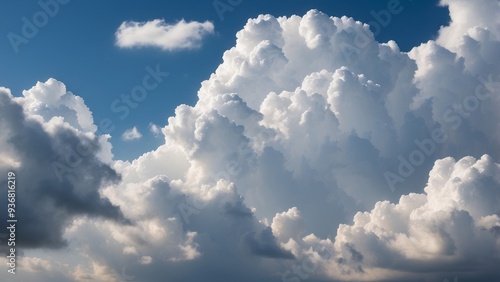 A Large Cumulus Cloud Formation in a Blue Sky photo