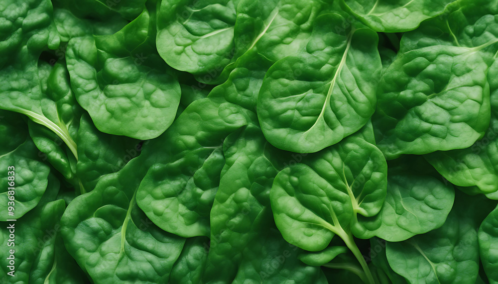 Close-up of Lush Green Spinach Leaves Close-up of Lush Green Spinach Leaves