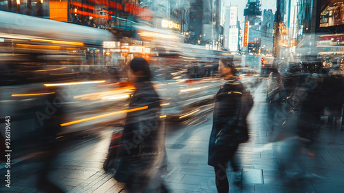 Wallpaper Mural Dynamic Motion in a Busy Urban Street Torontodigital.ca