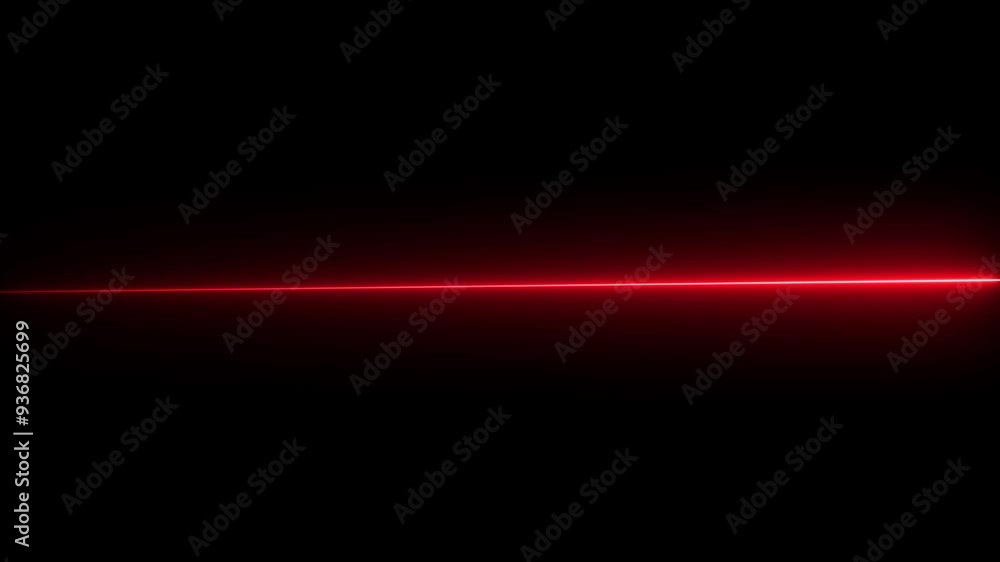 red color neon line animation on black background. 4k red color neon line animation on black background. 4k