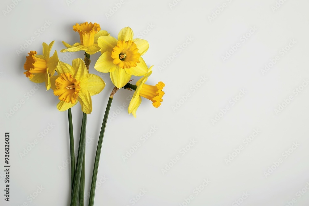 Spring-themed background featuring vibrant flowers on a calming blue backdrop.. Beautiful simple AI generated image Spring-themed background featuring vibrant flowers on a calming blue backdrop.. Beautiful simple AI generated image