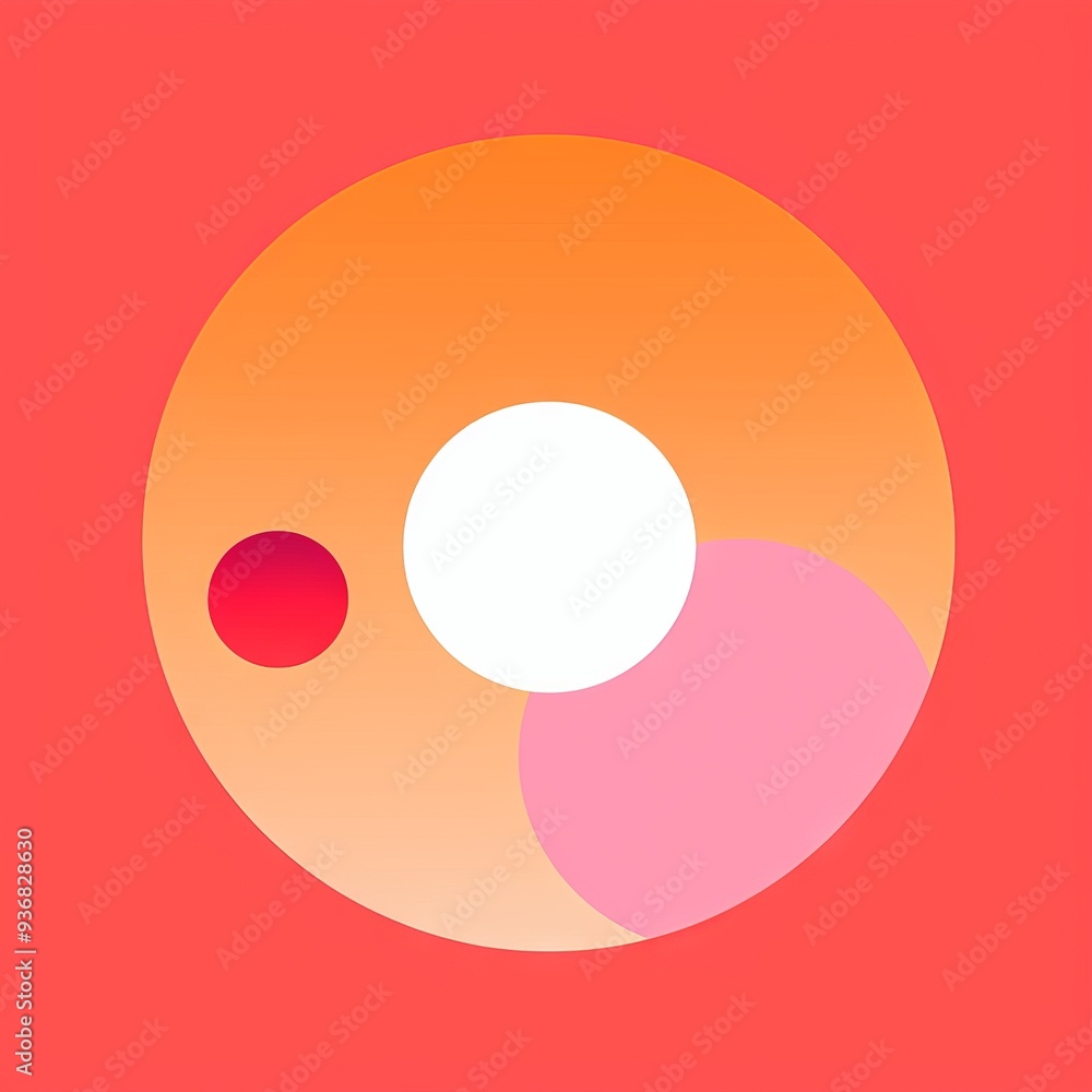 Abstract Geometric Illustration with Vibrant Colors and Overlapping Circles. Modern Colorful Design with Red, Orange, and Pink Elements. Abstract Geometric Illustration with Vibrant Colors and Overlapping Circles. Modern Colorful Design with Red, Orange, and Pink Elements.