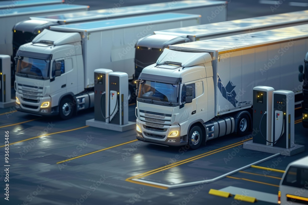 Fototapeta premium Box-filled truck with transparent background. Beautiful simple AI generated image