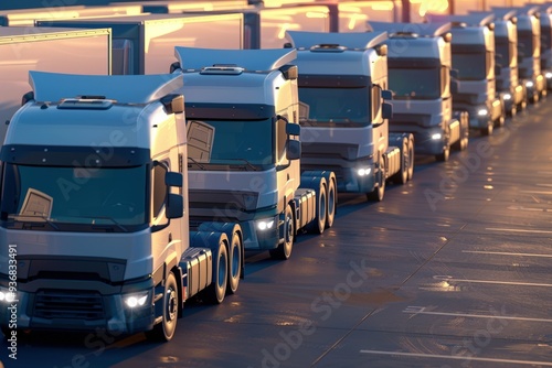 Large round hay bales on semi-trailer heading to drought affected areas of QLD.. Beautiful simple AI generated image photo