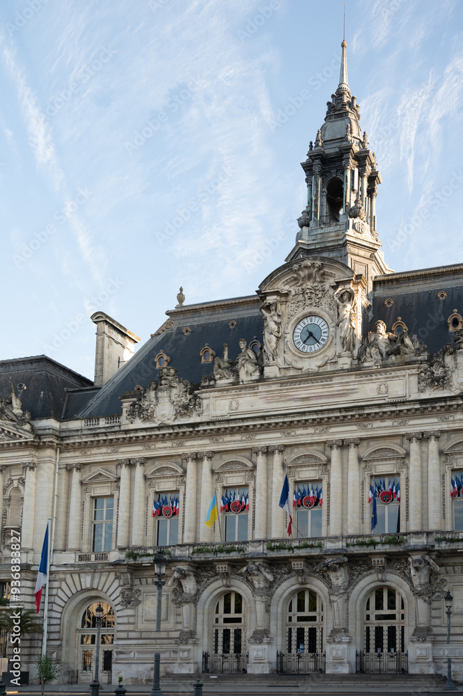 Obraz premium Tours street view, city on Central Loire valley, visiting on castles of Loire valley, France