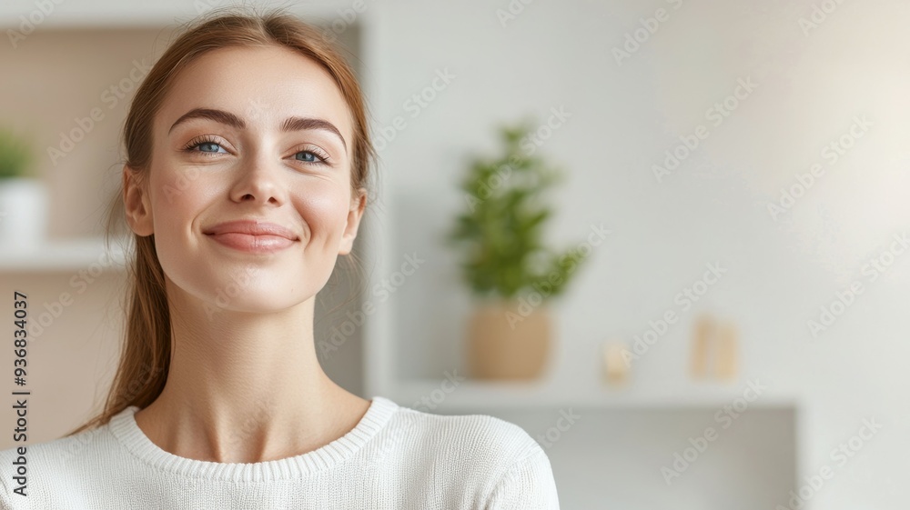 A woman with long brown hair and a white shirt is smiling A woman with long brown hair and a white shirt is smiling
