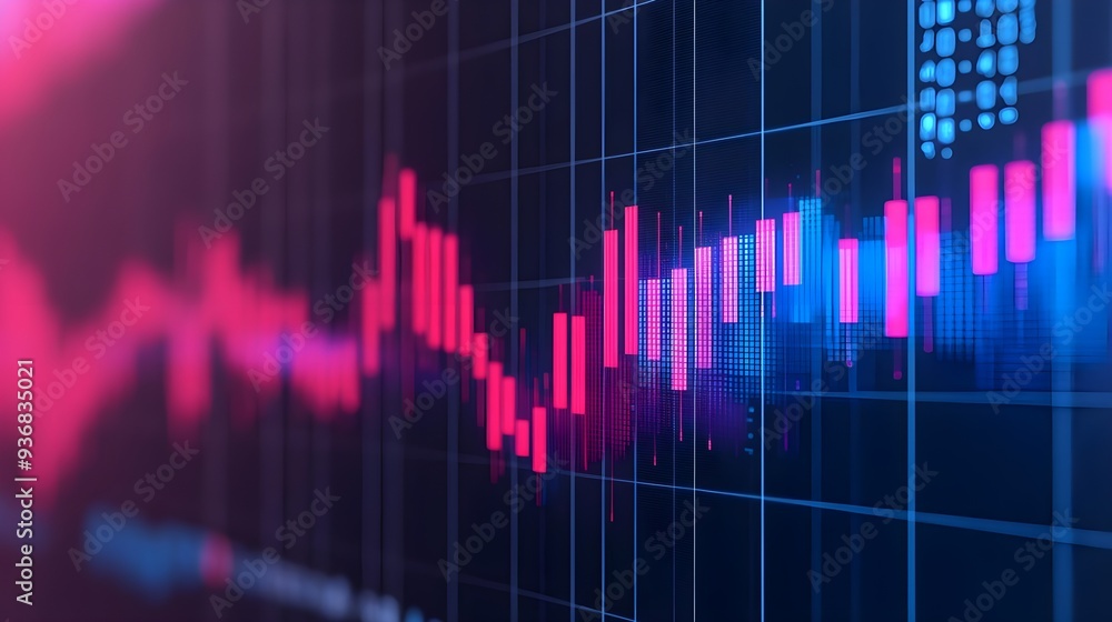 Abstract Stock Market Data - Blue & Pink Abstract Stock Market Data - Blue & Pink