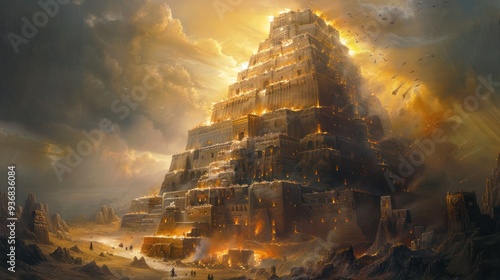 The Tower of Babel: An Iconic Biblical Structure from the Old Testament photo