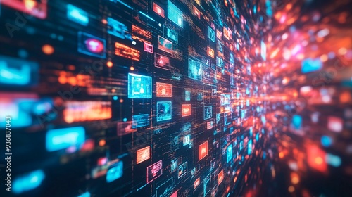 Wallpaper Mural digital data and big data concept Torontodigital.ca