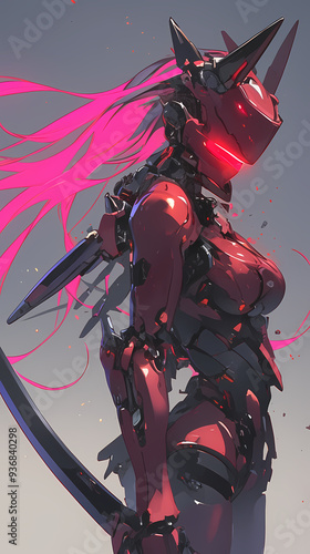 Futuristic Anime Mech Robot Character in Tech Inspired Manga Wallpaper