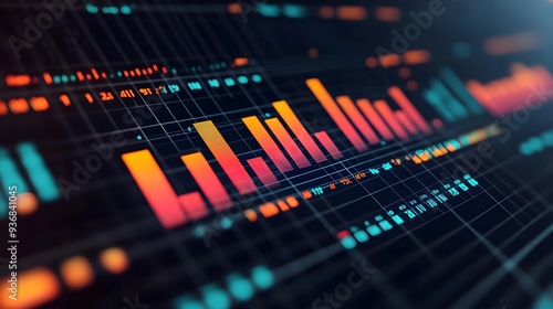 Financial Growth Chart Display On Screen