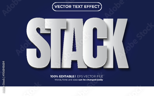 Stack 3D editable text effect template