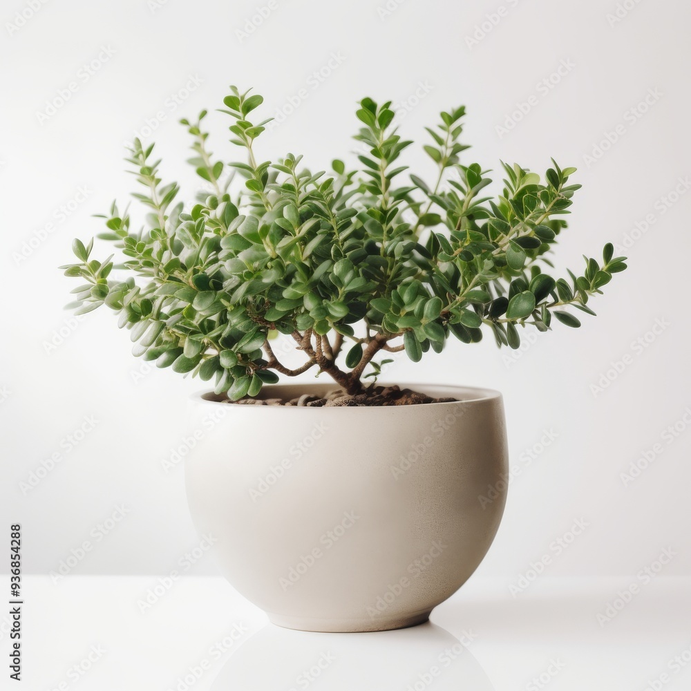 Elegant Potted Houseplant on White Background, Perfect for Indoor Decor and Gardening Inspiration Elegant Potted Houseplant on White Background, Perfect for Indoor Decor and Gardening Inspiration