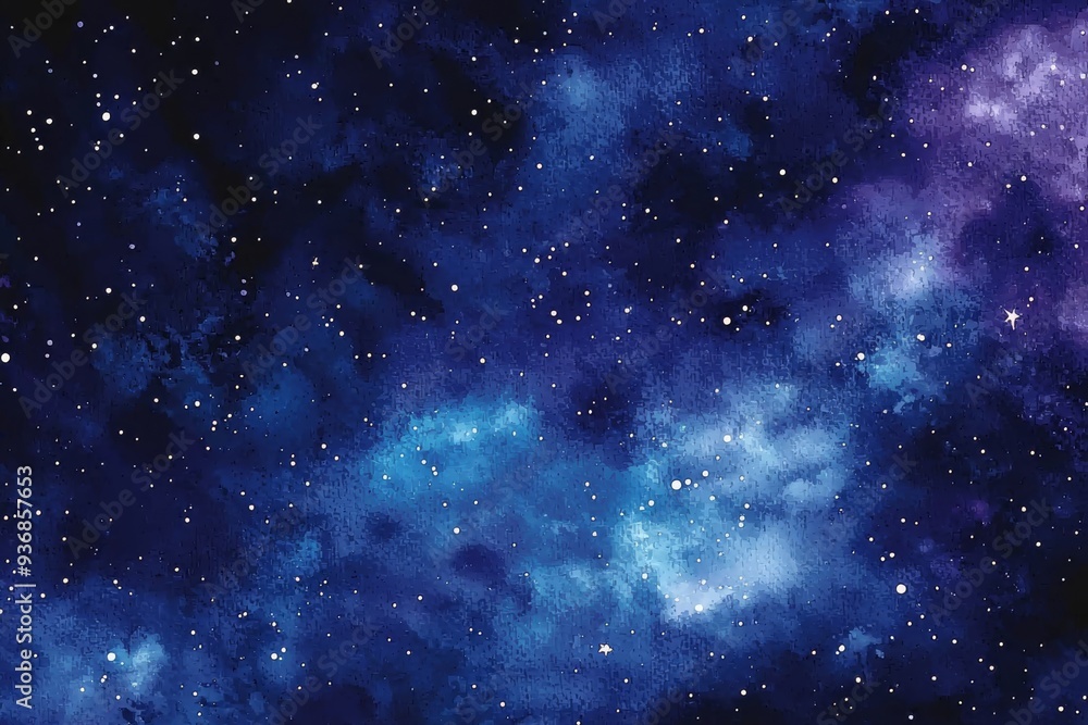 Obraz premium Watercolor Galaxy Night Sky Background