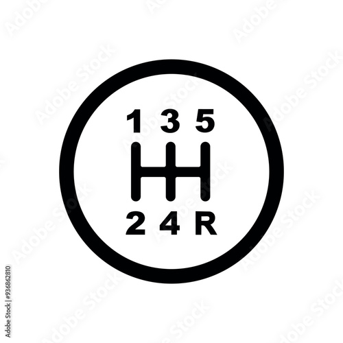 Gear shift icon, manual transmission icon, speed shifter, vector illustration.cdr