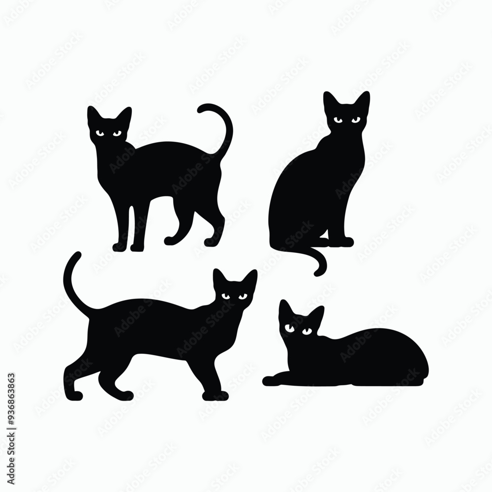 Abyssinian Cat Silhouette Stunning Designs and Vectors Illustration for Cat Lovers Abyssinian Cat Silhouette Stunning Designs and Vectors Illustration for Cat Lovers