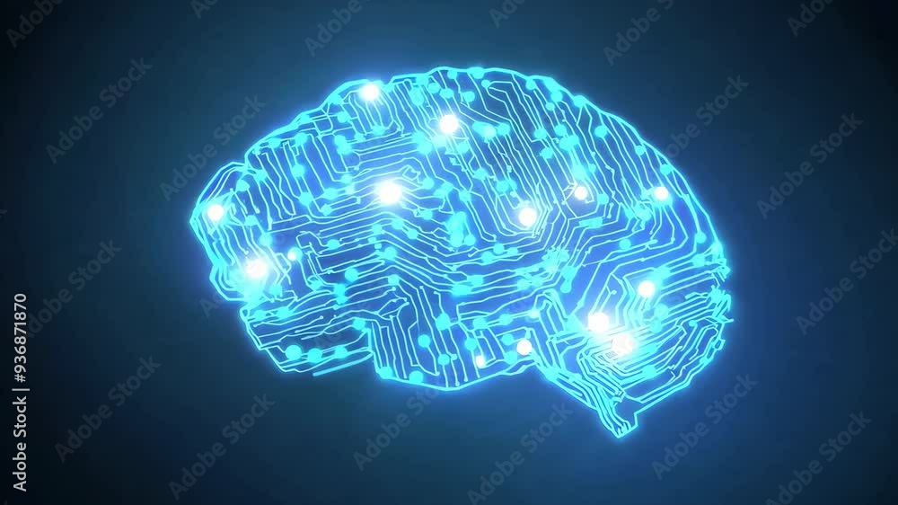 Futuristic digital brain illustration with circuitry and glowing lights, symbolizing technology and artificial intelligence advancement. Futuristic digital brain illustration with circuitry and glowing lights, symbolizing technology and artificial intelligence advancement.