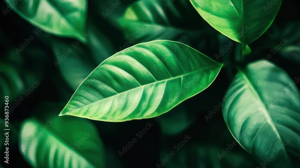 closeup nature view of green leaf in garden, dark wallpaper concept, nature background, tropical leaf , ai closeup nature view of green leaf in garden, dark wallpaper concept, nature background, tropical leaf , ai