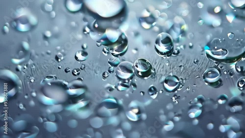 Wallpaper Mural Glistening tiny water droplets create mesmerizing patterns on a smooth surface Torontodigital.ca