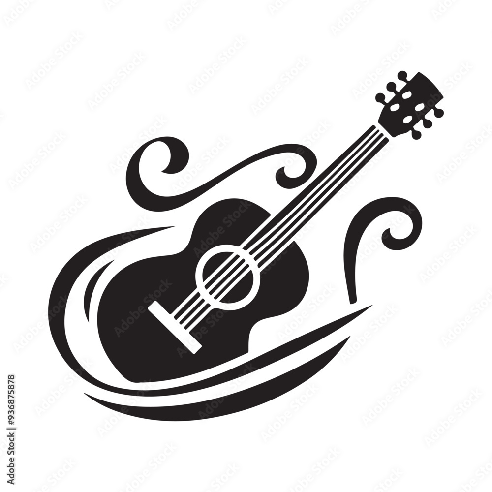 guitar vector logo icon, logo style, silhouette template, guitar logo design template guitar vector logo icon, logo style, silhouette template, guitar logo design template